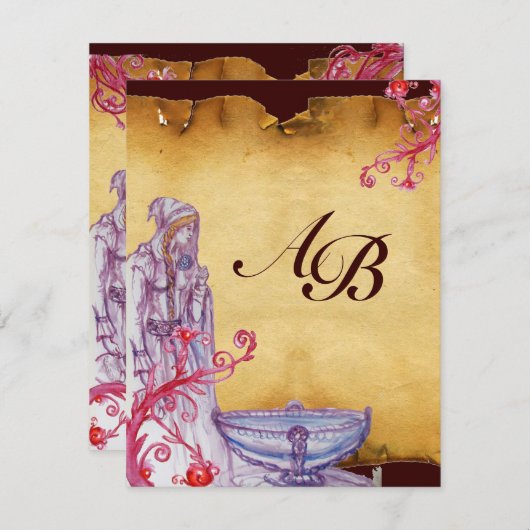 VIVIEN MONOGRAM paars Kaart (Voorkant / Achterkant)