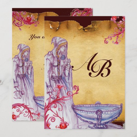 VIVIEN MONOGRAM paars Kaart (Voorkant / Achterkant)