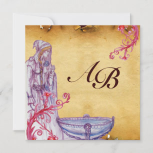 VIVIEN MONOGRAM  perkament paars Kaart
