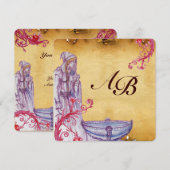 VIVIEN MONOGRAM  perkament paars Kaart (Voorkant / Achterkant)
