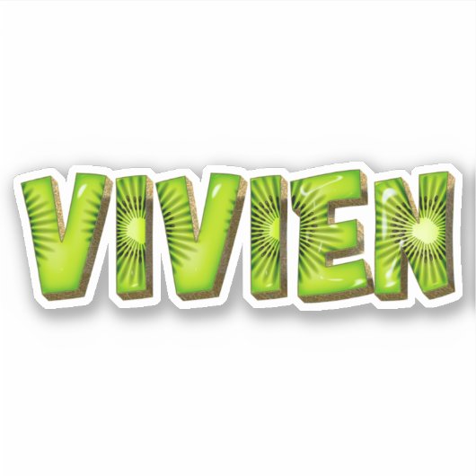 Vivien Name Kiwi Design Aufkleber Sticker (Voorkant)