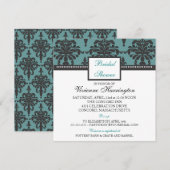 Vivienne Damask Bridal Shower Invitation Kaart (Voorkant / Achterkant)