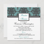Vivienne Damask Bridal Shower Invitation Kaart (Voorkant)