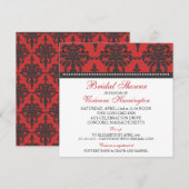 Vivienne Damask Bridal Shower Invitation Kaart (Voorkant / Achterkant)