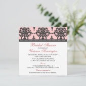 Vivienne Damask Bridal Shower Invitation Kaart (Staand voorkant)