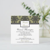 Vivienne Damask Bridal Shower Invitation Kaart (Staand voorkant)