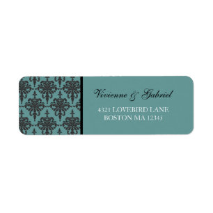 Vivienne Damask bruidegom adreslabel Etiket