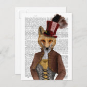 Vivienne Steampunk Fox Briefkaart (Voorkant / Achterkant)