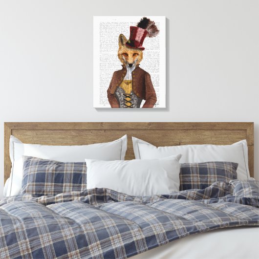 Vivienne Steampunk Fox Canvas Afdruk (Insitu (Slaapkamer))
