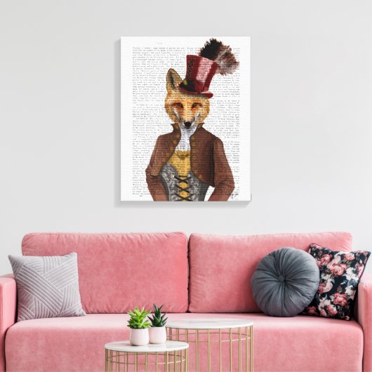 Vivienne Steampunk Fox Canvas Afdruk (Insitu (Woonkamer))