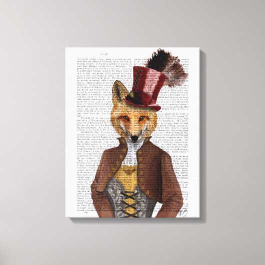 Vivienne Steampunk Fox Canvas Afdruk (Voorkant)