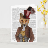Vivienne Steampunk Fox Kaart (Gele Bloem)