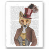 Vivienne Steampunk Fox Sticker (Voorkant)