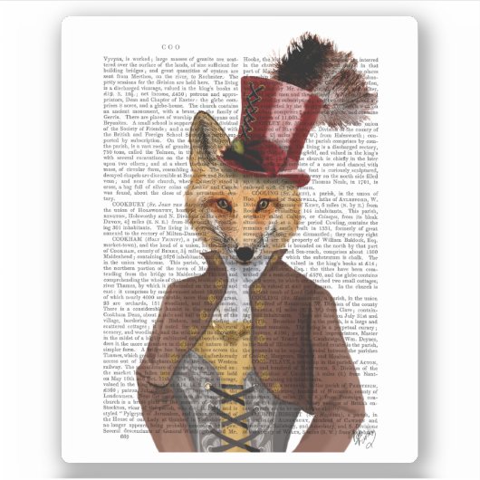 Vivienne Steampunk Fox Sticker (Voorkant)