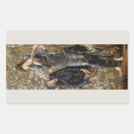 Viviens Beguiling van Merlijn (Edward Burne-Jones) Rechthoekige Sticker