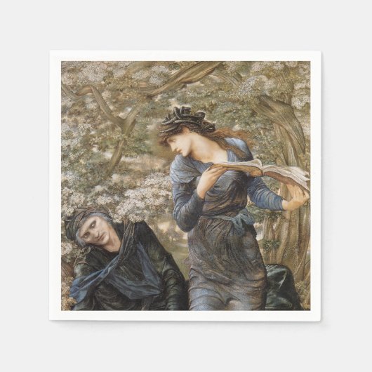 Viviens Beguiling van Merlijn (Edward Burne-Jones) Servet (Voorkant)
