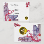 VIVIVIEN MONOGRAM geel metallisch linnen Visitekaartje (Voorkant / Achterkant)