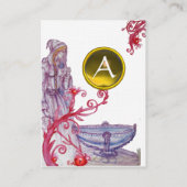 VIVIVIEN MONOGRAM geel metallisch linnen Visitekaartje (Achterkant)