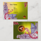 VIVIVIEN MONOGRAM geel wit sinaasappel Visitekaartje (Voorkant / Achterkant)