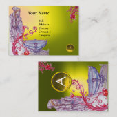 VIVIVIEN MONOGRAM geel wit Visitekaartje (Voorkant / Achterkant)