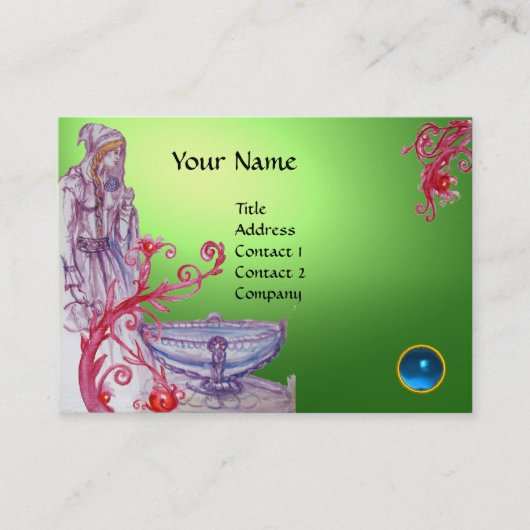 VIVIVIEN MONOGRAM groen wit blauw Visitekaartje (Voorkant)