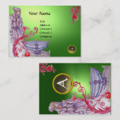 VIVIVIEN MONOGRAM groen wit grijs Visitekaartje (Voorkant / Achterkant)