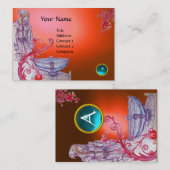 VIVIVIEN MONOGRAM oranje wit blauw Visitekaartje (Voorkant / Achterkant)