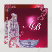 VIVIVIEN MONOGRAM red ruby gold Kaart (Voorkant / Achterkant)