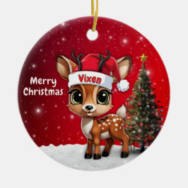 Vixen Baby Deer, Fawn, Doe, Reindeer🦌 🎄 Keramisch Ornament