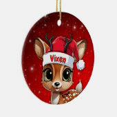 Vixen Baby Deer, Fawn, Doe, Reindeer🦌 🎄 Keramisch Ornament (Rechts)