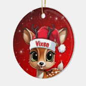 Vixen Baby Deer, Fawn, Doe, Reindeer🦌 🎄 Keramisch Ornament (Links)