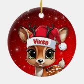 Vixen Baby Deer, Fawn, Doe, Reindeer🦌 🎄 Keramisch Ornament (Achterkant)