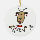 Vixen de Reindeer Kerstkeepomwille Ornament (Voorkant)
