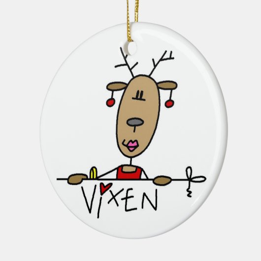 Vixen de Reindeer Kerstkeepomwille Ornament (Links)