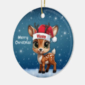 Vixen Deer, Fawn, Doe, Reindeer🦌 🎄 Keramisch Ornament (Links)