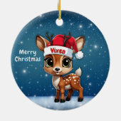 Vixen Deer, Fawn, Doe, Reindeer🦌 🎄 Keramisch Ornament (Achterkant)