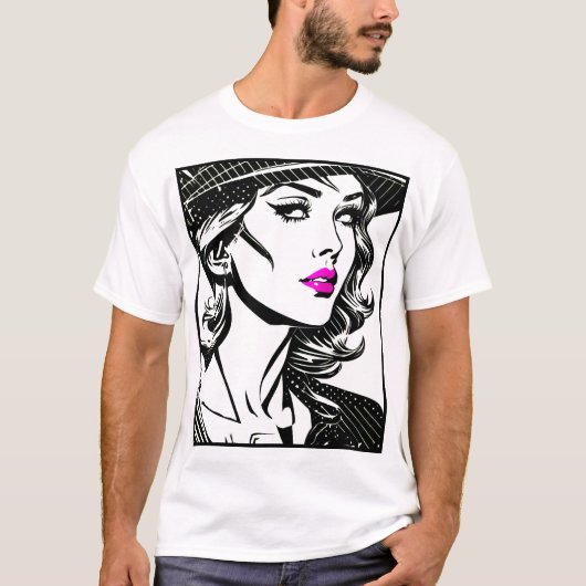  Vixen: Film Noir Pop Art T-shirt (Voorkant)