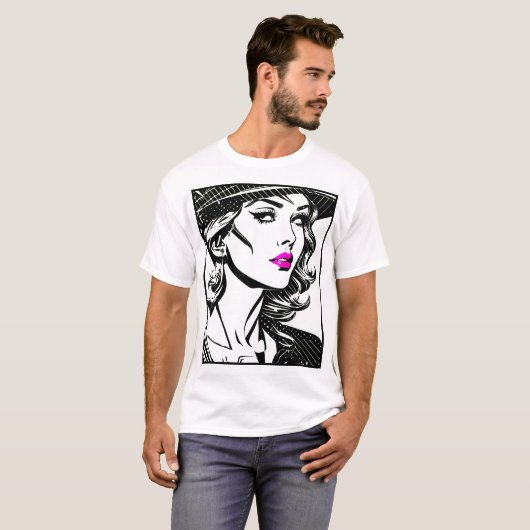  Vixen: Film Noir Pop Art T-shirt (Voorkant volledig)