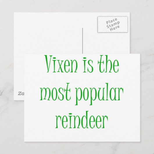 Vixen is de meest populaire rendierziekte briefkaart (Voorkant / Achterkant)