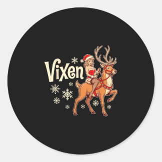 Vixen kerst rendier pin-up meisje vintage sint ronde sticker