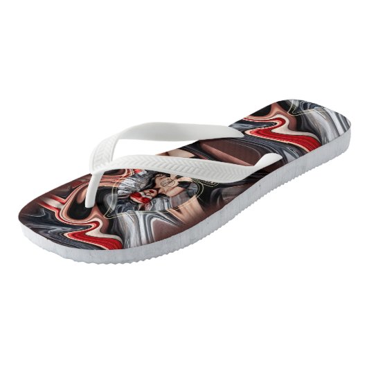 Vixen koningin van schoppen geblinddoekt ontwerp teenslippers (Schuin)