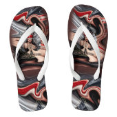 Vixen koningin van schoppen geblinddoekt ontwerp teenslippers (Voetbed)