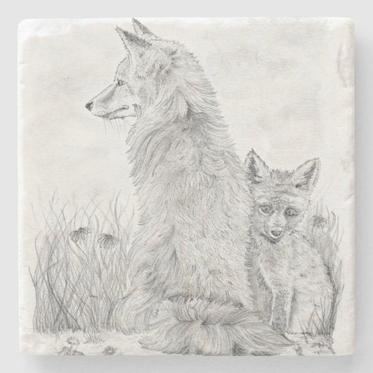 Vixen met kit stenen onderzetter (Voorkant)