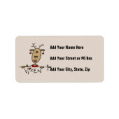 Vixen Reindeer Kerstoverhemden en cadeautjes Etiket (Voorkant)