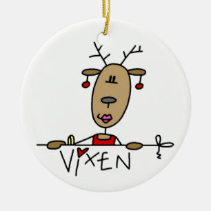 Vixen Reindeer Kerstoverhemden en cadeautjes Keramisch Ornament