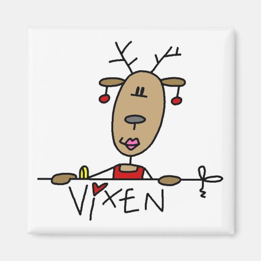 Vixen Reindeer Kerstoverhemden en cadeautjes Magneet (Voorkant)