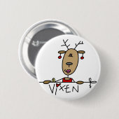 Vixen Reindeer Kerstoverhemden en cadeautjes Ronde Button 5,7 Cm (Voorkant /achterkant)