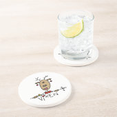 Vixen Reindeer Kerstoverhemden en cadeautjes Zandsteen Onderzetter (Zijkant)