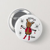 Vixen Reindeer Ronde Button 5,7 Cm (Voorkant /achterkant)