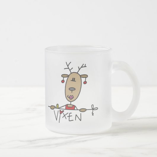 Vixen Reindeer Tshirts en Gifts Matglas Koffiemok (Rechts)